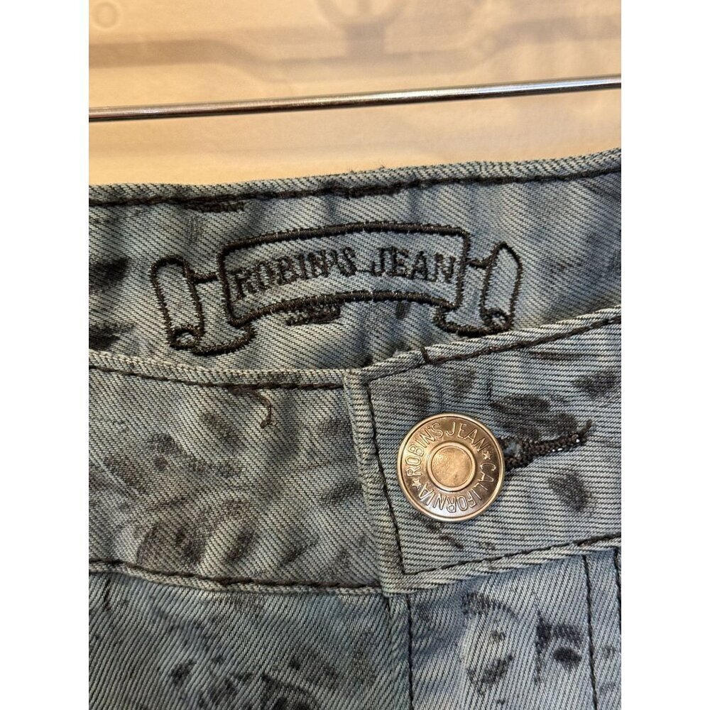 Robins Jean Tie-Dye Slim Fit Denim Jeans Blue Black Studded Back Pockets size 40 - Picture 3 of 11